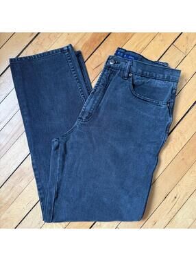 955. Vintage 90s Black Denim Jeans 34x32 Faded Grunge Y2K Straight Leg
